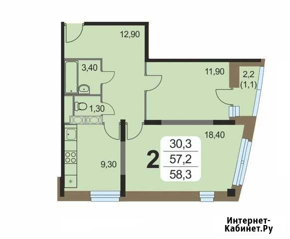 2-комнатная квартира, 58.3 м², 2/25 эт. на продажу в Лобне Лобня - изображение 1