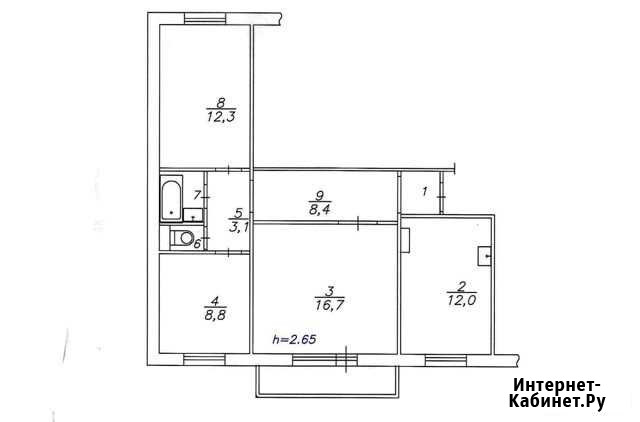 3-комнатная квартира, 67 м², 5/10 эт. на продажу в Красноярске Красноярск - изображение 1