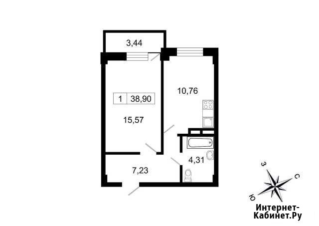 1-комнатная квартира, 38.9 м², 10/10 эт. на продажу в поселке Свердлова Свердлова - изображение 1