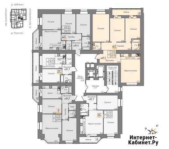 4-комнатная квартира, 114.3 м², 14/16 эт. на продажу в Барнауле Барнаул