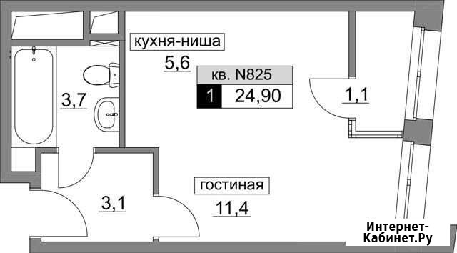 Квартира-студия, 24.9 м², 18/22 эт. на продажу в Москве Москва - изображение 1