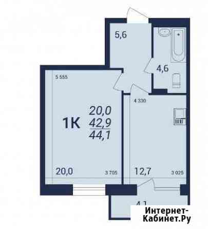 1-комнатная квартира, 44.1 м², 2/21 эт. на продажу в Новосибирске Новосибирск