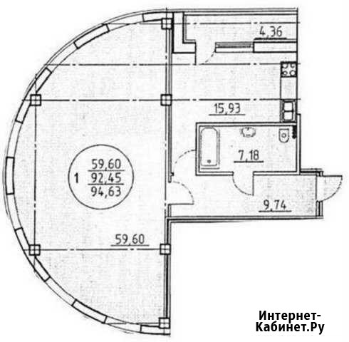1-комнатная квартира, 94.6 м², 10/17 эт. на продажу в Самаре Самара - изображение 1