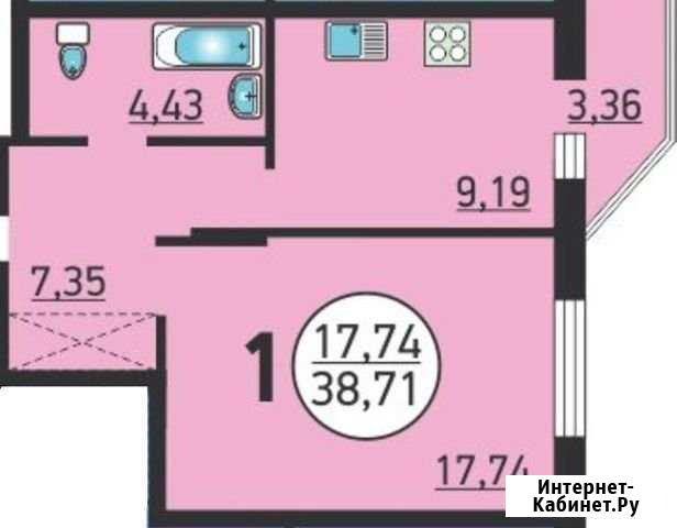 1-комнатная квартира, 38.9 м², 3/25 эт. на продажу в Новосибирске Новосибирск - изображение 1