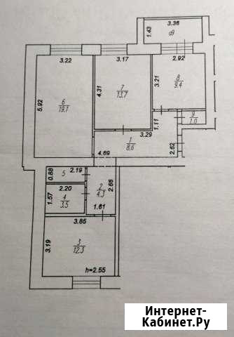 3-комнатная квартира, 74 м², 1/10 эт. на продажу в Рязани Рязань - изображение 1
