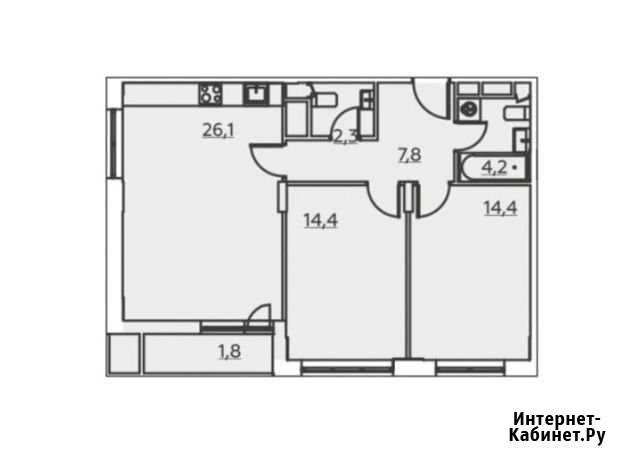 3-комнатная квартира, 72.2 м², 11/16 эт. на продажу в Коммунарке Коммунарка - изображение 1