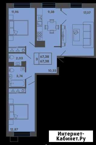 3-комнатная квартира, 68 м², 1/7 эт. на продажу в Набережных Челнах Набережные Челны - изображение 1