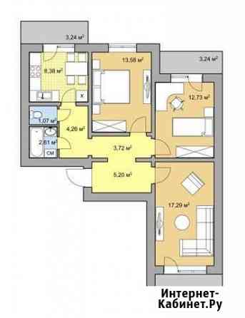 3-комнатная квартира, 68.7 м², 5/10 эт. на продажу в Строителе Белгородской области Строитель