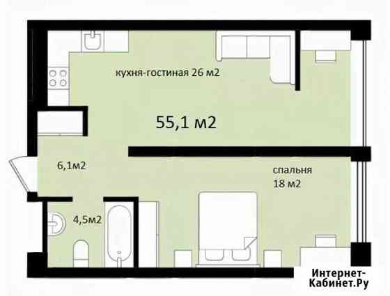 1-комнатная квартира, 55 м², 17/18 эт. на продажу в Тюмени Тюмень