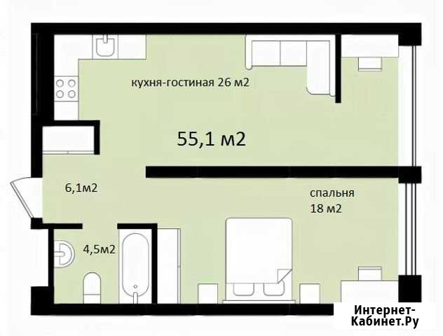 1-комнатная квартира, 55 м², 17/18 эт. на продажу в Тюмени Тюмень - изображение 1
