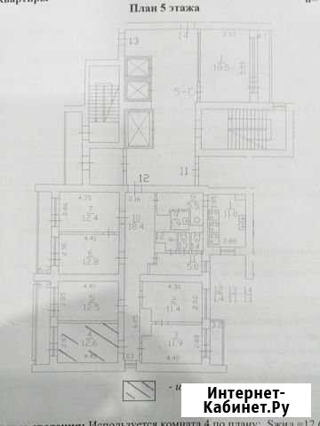 Комната 12.6 м² в 6-ком. кв., 5/15 эт. на продажу в Санкт-Петербурге Санкт-Петербург - изображение 1