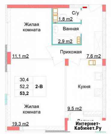 2-комнатная квартира, 53.2 м², 4/10 эт. на продажу в Нижнем Новгороде Нижний Новгород