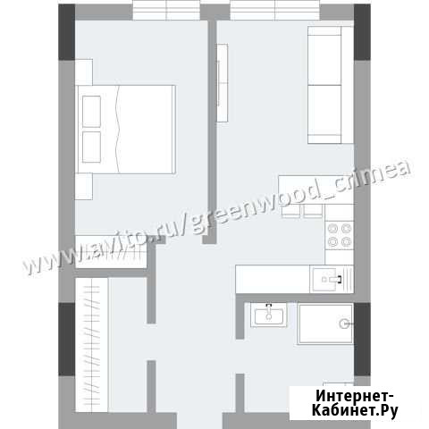 1-комнатная квартира, 44.8 м², 10/15 эт. на продажу в Симферополе Симферополь - изображение 1