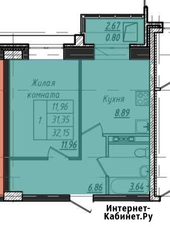 1-комнатная квартира, 32.3 м², 15/18 эт. на продажу в Барнауле Барнаул - изображение 1