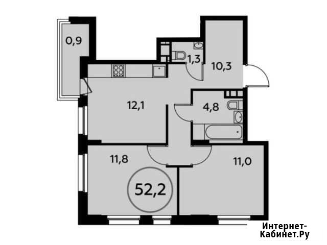 2-комнатная квартира, 52.2 м², 8/16 эт. на продажу в Коммунарке Коммунарка - изображение 1