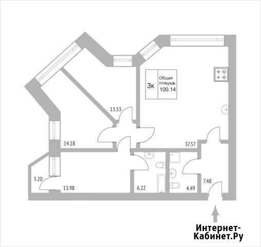 3-комнатная квартира, 103.2 м², 8/22 эт. на продажу в Сургуте Ханты-Мансийского АО Сургут - изображение 1