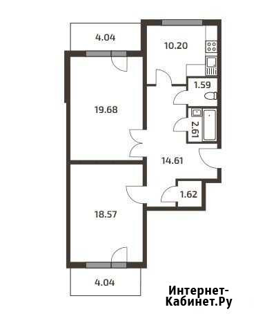 2-комнатная квартира, 72.9 м², 1/3 эт. на продажу в Токсово Токсово - изображение 1