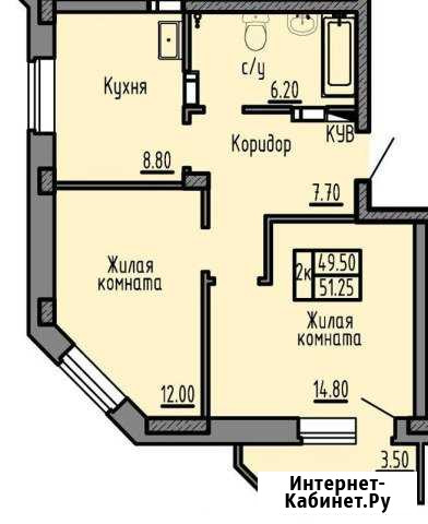 2-комнатная квартира, 51.1 м², 10/16 эт. на продажу в Чите Чита - изображение 1