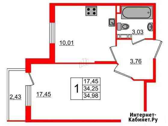 1-комнатная квартира, 35 м², 3/5 эт. на продажу в Сертолово Сертолово