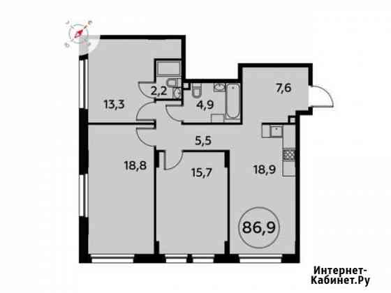 3-комнатная квартира, 86.9 м², 2/16 эт. на продажу в Коммунарке Коммунарка