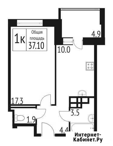 1-комнатная квартира, 39.6 м², 11/16 эт. на продажу в Брянске Брянск - изображение 1