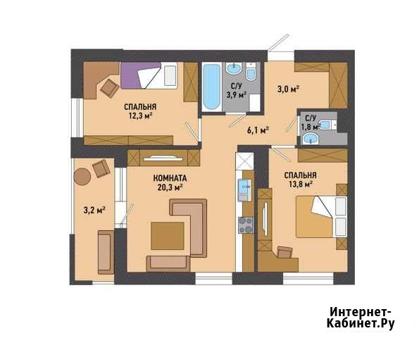 2-комнатная квартира, 64.4 м², 10/23 эт. на продажу в Волгограде Волгоград - изображение 1