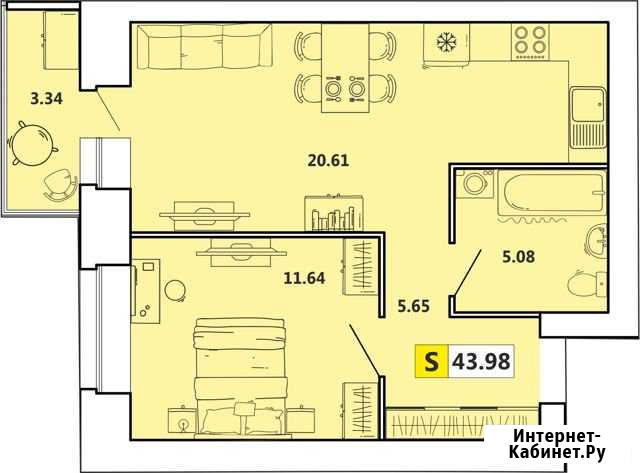 2-комнатная квартира, 44 м², 6/10 эт. на продажу в Архангельске Архангельск - изображение 1