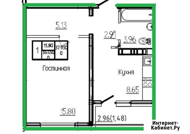 1-комнатная квартира, 38.5 м², 8/17 эт. на продажу в Оренбурге Оренбург - изображение 1