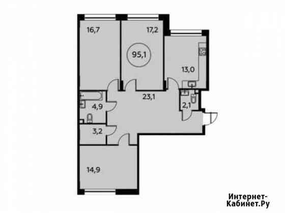 3-комнатная квартира, 95.1 м², 2/14 эт. на продажу в Коммунарке Коммунарка