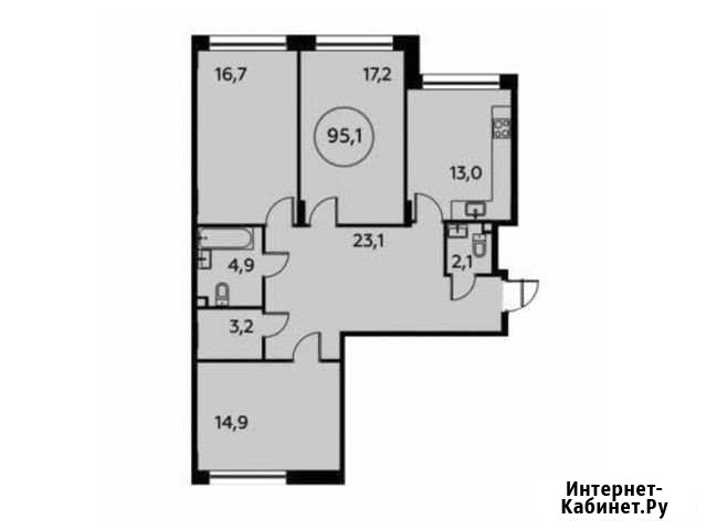 3-комнатная квартира, 95.1 м², 2/14 эт. на продажу в Коммунарке Коммунарка - изображение 1