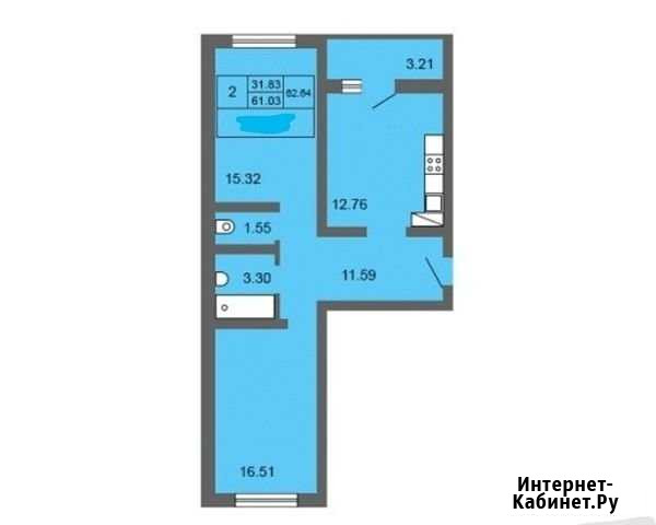 2-комнатная квартира, 64 м², 14/15 эт. на продажу в Оренбурге Оренбург - изображение 1