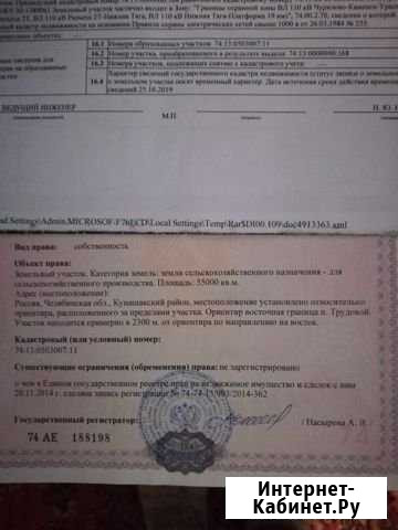 Участок СНТ, ДНП 5500 сот. на продажу в Кунашаке Кунашак - изображение 1