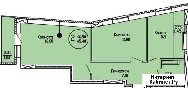 2-комнатная квартира, 47.2 м², 12/16 эт. на продажу в Перми Пермь - изображение 1