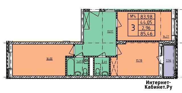3-комнатная квартира, 86.9 м², 1/14 эт. на продажу в Нижнем Новгороде Нижний Новгород - изображение 1