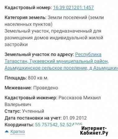 Участок ИЖС 8 сот. на продажу в Набережных Челнах Набережные Челны