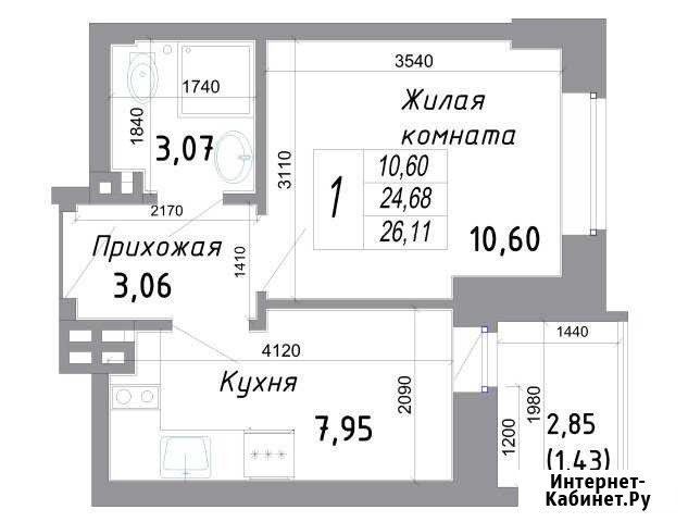 1-комнатная квартира, 28 м², 6/24 эт. на продажу в Ростове-на-Дону Ростов-на-Дону - изображение 1