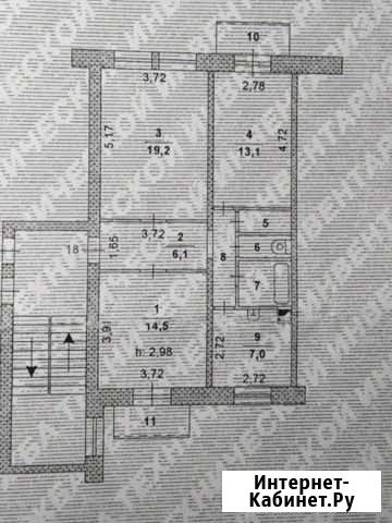 3-комнатная квартира, 69 м², 3/3 эт. на продажу в Троицке Челябинской области Троицк - изображение 1