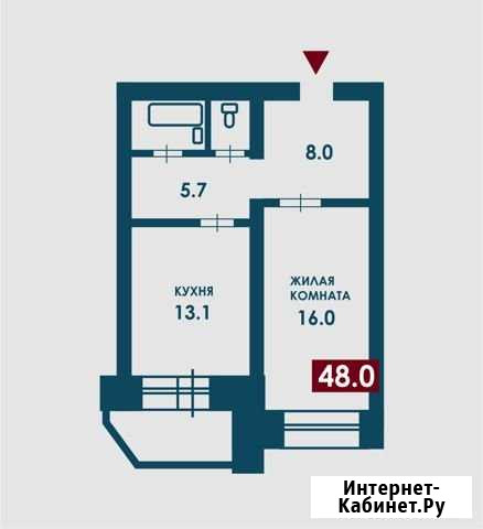 1-комнатная квартира, 50 м², 6/10 эт. на продажу в Благовещенске Амурской области Благовещенск - изображение 1