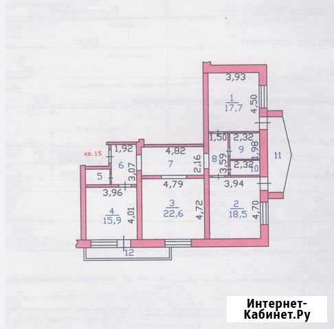 3-комнатная квартира, 105.6 м², 7/9 эт. на продажу в Курске Курск - изображение 1