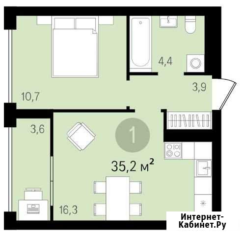 1-комнатная квартира, 39 м², 9/10 эт. на продажу в Тюмени Тюмень - изображение 1