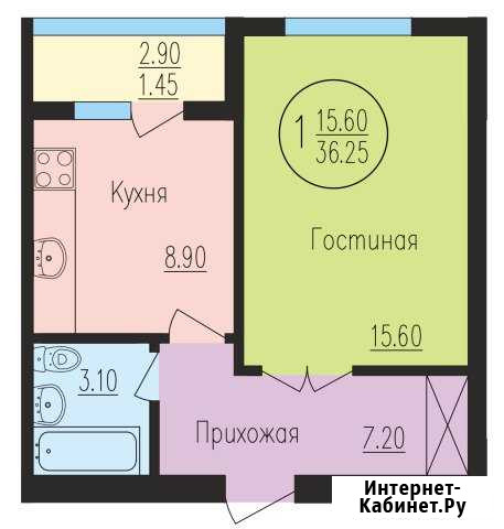 1-комнатная квартира, 36.3 м², 6/12 эт. на продажу в Уфе Уфа - изображение 1