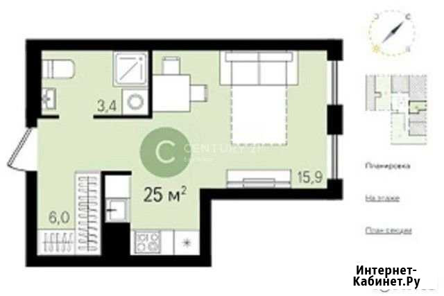 Квартира-студия, 25 м², 4/6 эт. на продажу в Екатеринбурге Екатеринбург - изображение 1