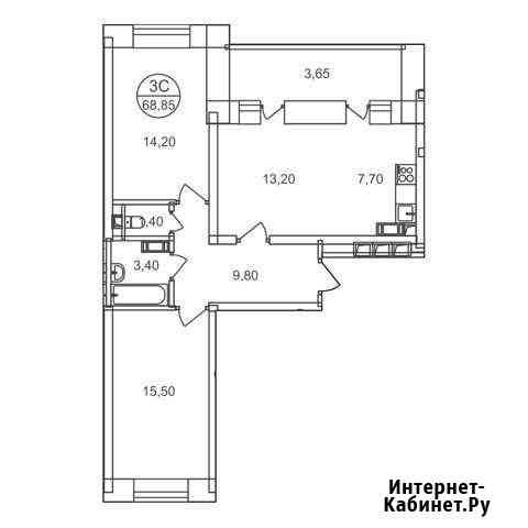 3-комнатная квартира, 68.9 м², 10/18 эт. на продажу в Люберцах Люберцы