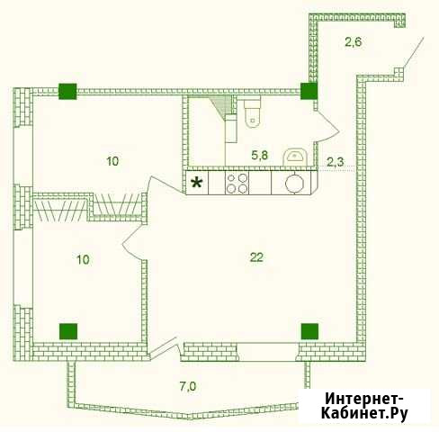 2-комнатная квартира, 60 м², 7/17 эт. на продажу в Чехове Московской области Чехов - изображение 1