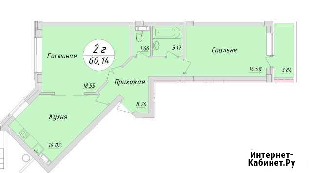 2-комнатная квартира, 62.1 м², 4/4 эт. на продажу в Новосибирске Новосибирск - изображение 1
