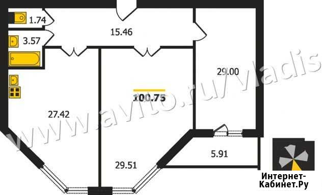 2-комнатная квартира, 100.8 м², 10/12 эт. на продажу во Владимире Владимир - изображение 1