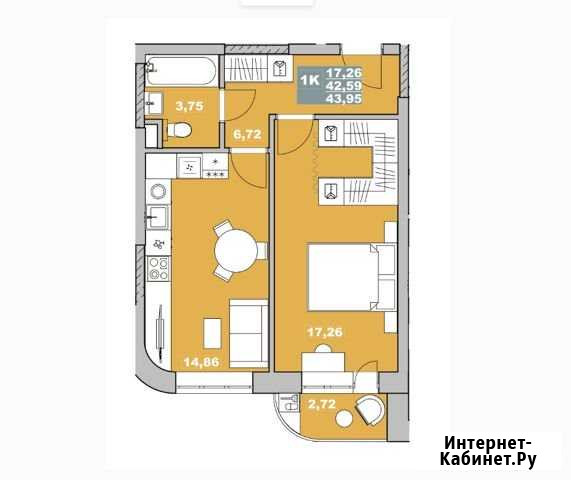 1-комнатная квартира, 44.8 м², 12/14 эт. на продажу в Обнинске Обнинск - изображение 1
