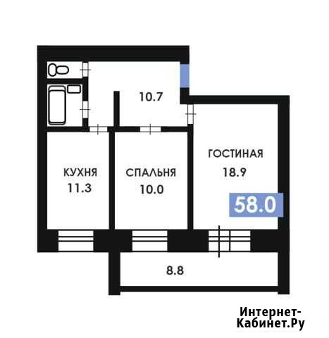 2-комнатная квартира, 58.5 м², 7/9 эт. на продажу в Благовещенске Амурской области Благовещенск - изображение 1