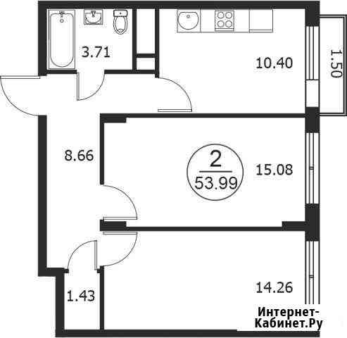 2-комнатная квартира, 54 м², 3/4 эт. на продажу в Некрасовском Московской области Некрасовский