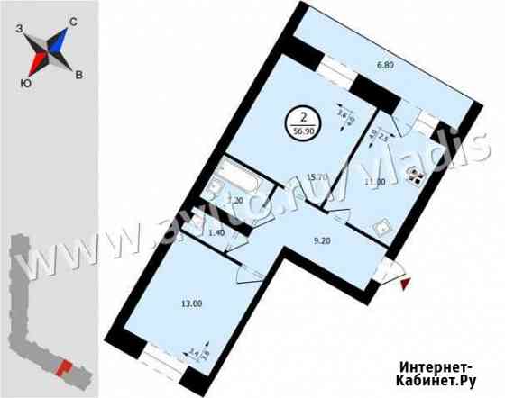 2-комнатная квартира, 56.9 м², 1/10 эт. на продажу во Владимире Владимир